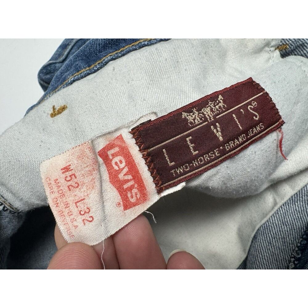 Vintage Levis 549 Jeans Men’s 52x28 Leather Tab Blue Denim 80s 1986 - Picture 12 of 13